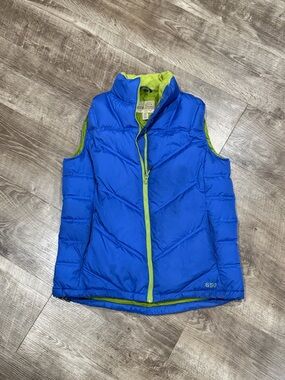 CABELA'S Women Small S Vest 650 Goose Down Blue Green Puffer